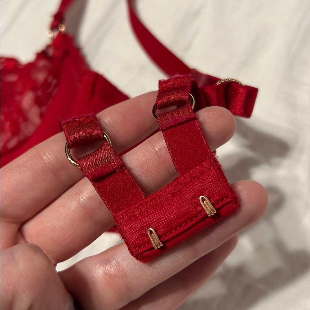 Victoria’s Secret Wicked Unlined Bow Embroidery Balconette Bra and Panty Set 36C - Picture 14 of 16